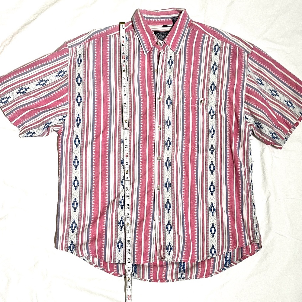 Vintage 90s Point Zero Southwestern Style Button Down Men's Shirt, Size XL - Picture 6 of 8